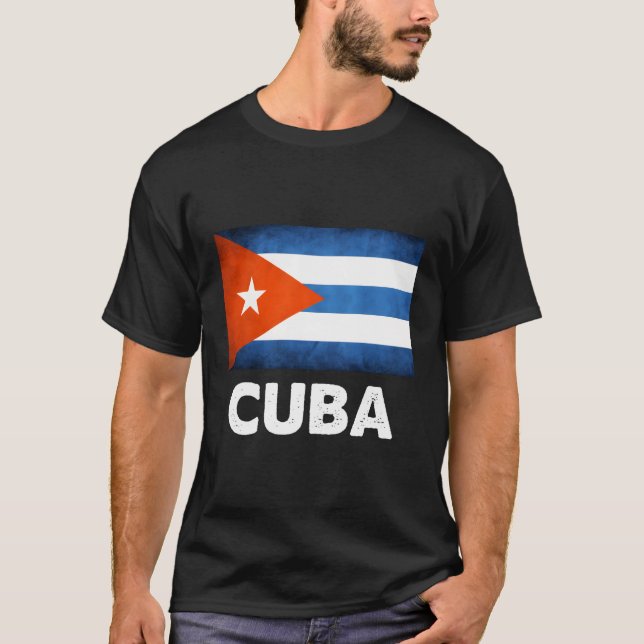 Cuba Cuban Flag T-Shirt (Front)