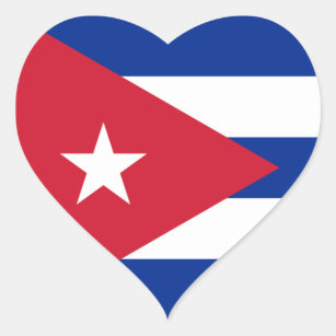 Cuba/Cuban Heart Flag Heart Sticker