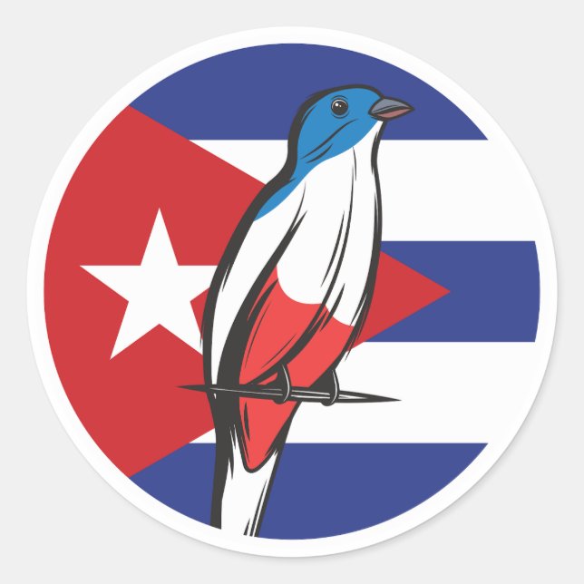 Cuba Cuban trogon Tocororo Cuban National Animal Classic Round Sticker (Front)