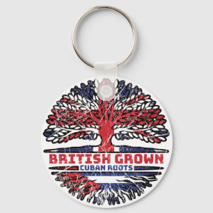 Cuba Cuban Uk United Kingdom British Tree Roots Keychain