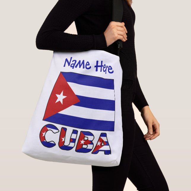 Cuba Dark Blue Cuban Flag Blue Personalized  Crossbody Bag (Close Up)