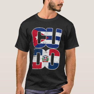 Cuba Dominican Republic Cuban Dominican Flag Bande T-Shirt