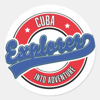 Cuba explorer into adventure logo classic round sticker