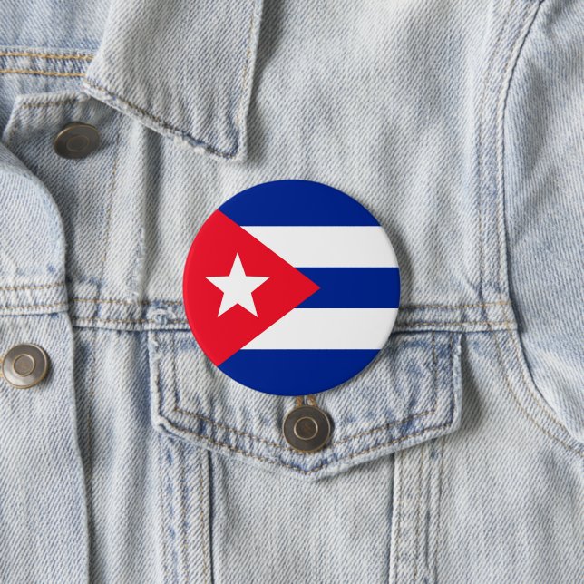 Cuba flag 3 inch round button (In Situ)