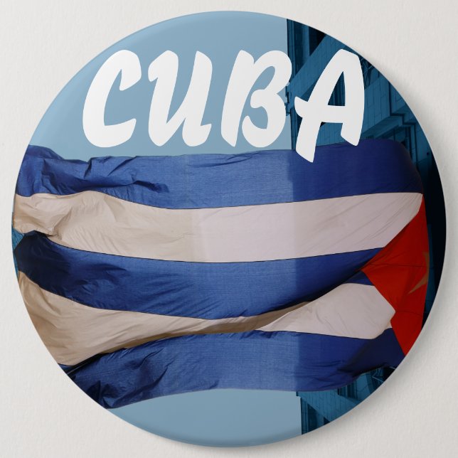 Cuba flag badge 6 inch round button (Front)