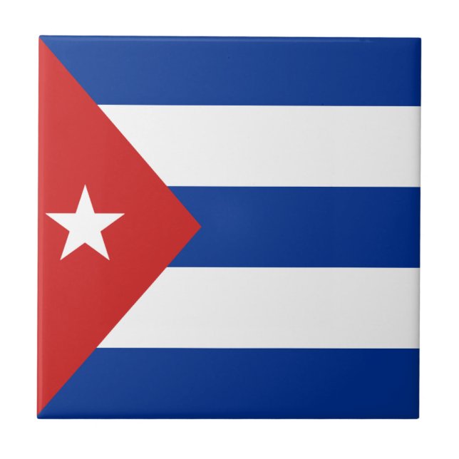 Cuba Flag Ceramic Tile (Front)
