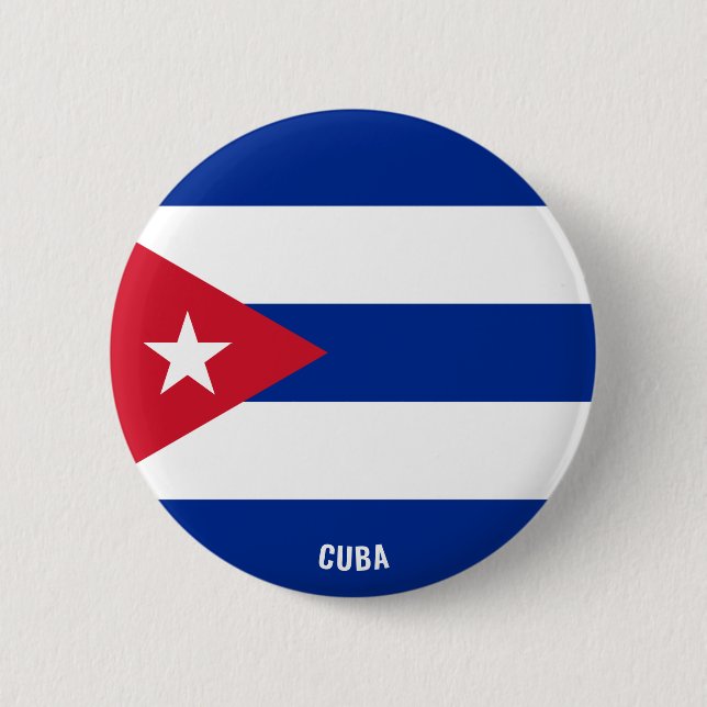 Cuba Flag Charming Patriotic 2 Inch Round Button (Front)