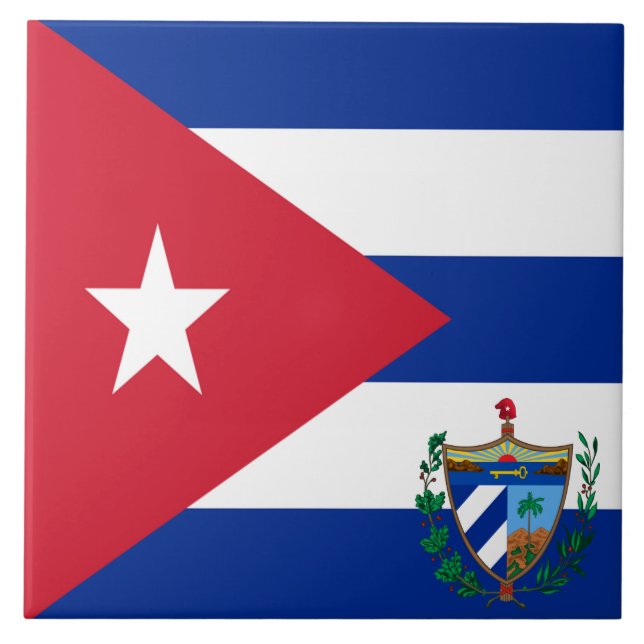 Cuba flag-coat arms tile (Front)