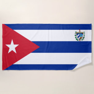 Cuba flag-coat of arms beach towel