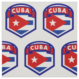 Cuba Flag Crest Fabric