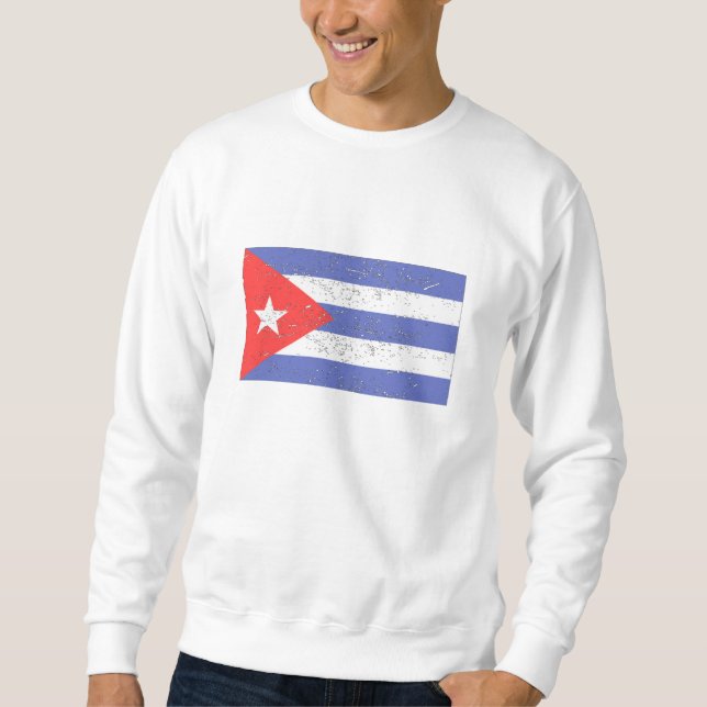 Cuba Flag (Distressed) Sweatshirt (Front)