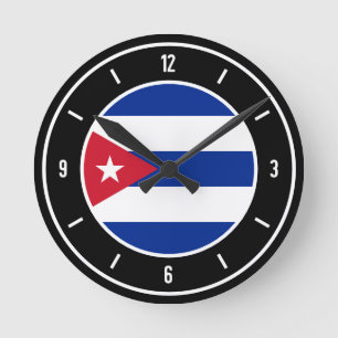 Cuba Flag Elegant Round Clock