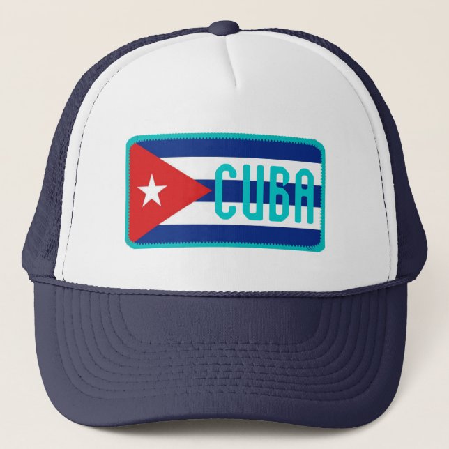 Cuba flag embroidered effect hat (Front)
