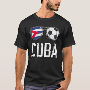 Cuba Flag & Football Sunglass Cuban Fan T-Shirt