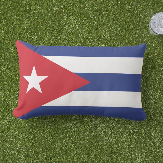 Cuba Flag Lumbar Pillow (Grass)