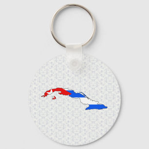 Cuba Flag Map full size Keychain