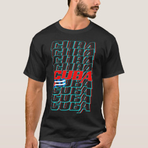 Cuba flag neon colour T-Shirt