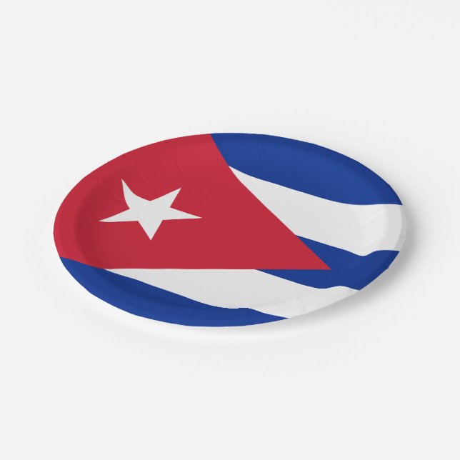 Cuba Flag Paper Plate (Angled)