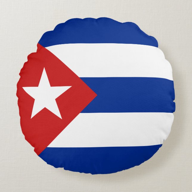 Cuba Flag Round Pillow (Front)