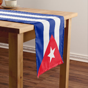 Cuba flag short table runner