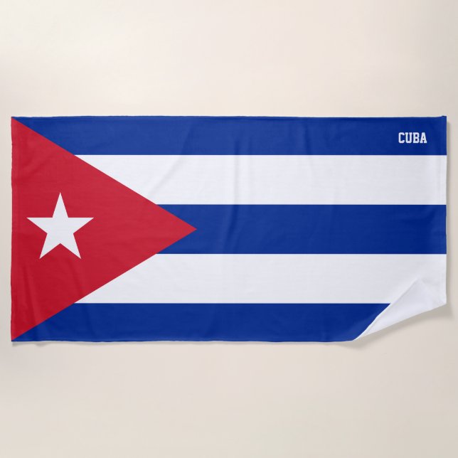 Cuba Flag Splendid Patriotic Beach Towel (Front)