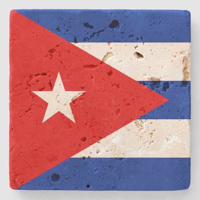 Cuba Flag Stone Coaster (Front)