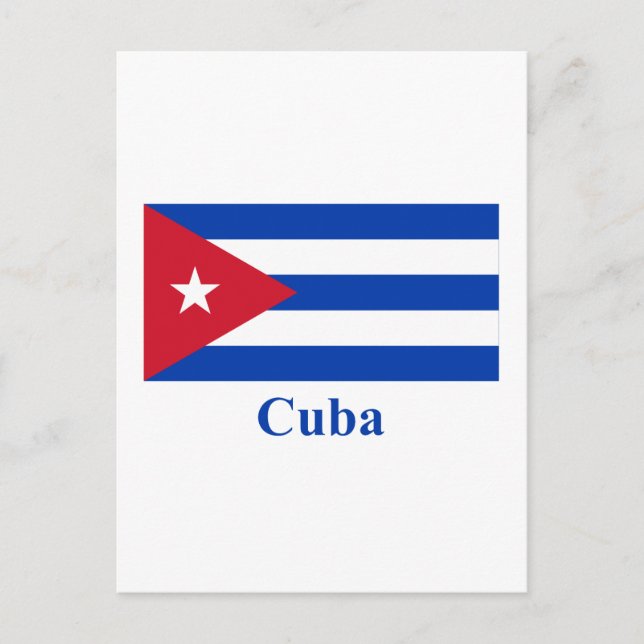 Cuba Flag with Name Postcard (Front)