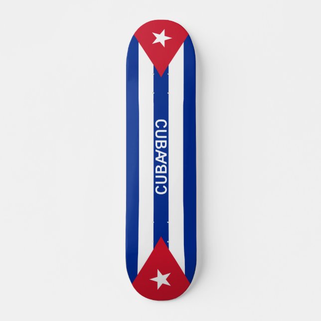 Cuba flags and text skateboard (Front)