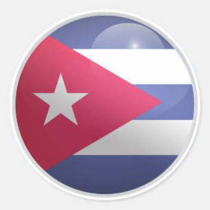 Cuba Glossy Circle Flag Classic Round Sticker