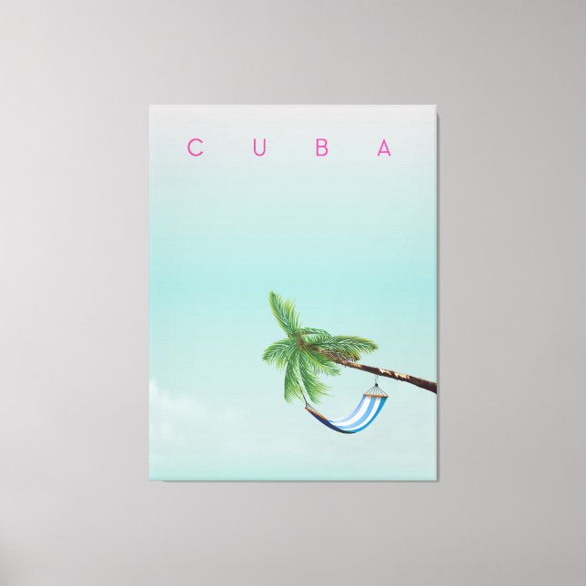 Cuba Hammock Vintage style vacation print. Canvas Print (Front)