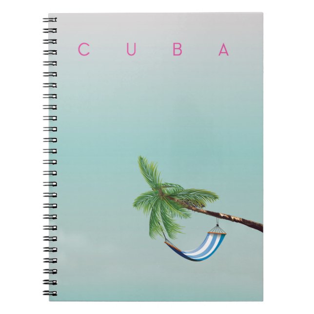 Cuba Hammock Vintage style vacation print. Notebook (Front)