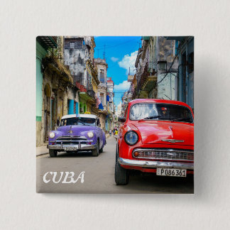 CUBA HAVANA 2 INCH SQUARE BUTTON