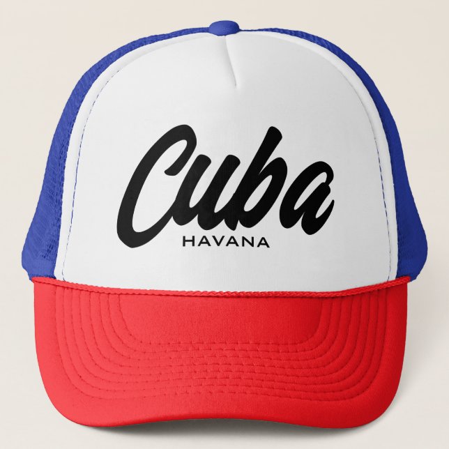 Cuba Havana script typography trucker hat (Front)