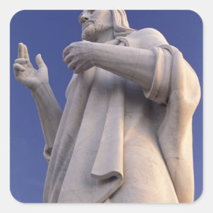 Cuba, Havana, Sculpture of Jesus. Square Sticker