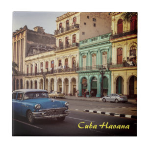 Cuba Havana Vintage Classic Car Cityscape Tile