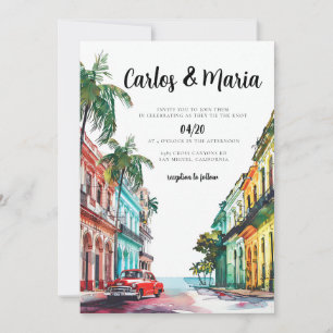 Cuba Havana Wedding Invitation destination wedding
