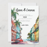 Cuba Havana Wedding Invitation destination wedding