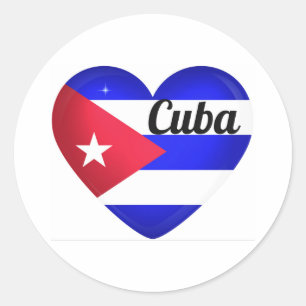 Cuba Heart Flag Classic Round Sticker