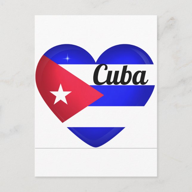 Cuba Heart Flag Postcard (Front)