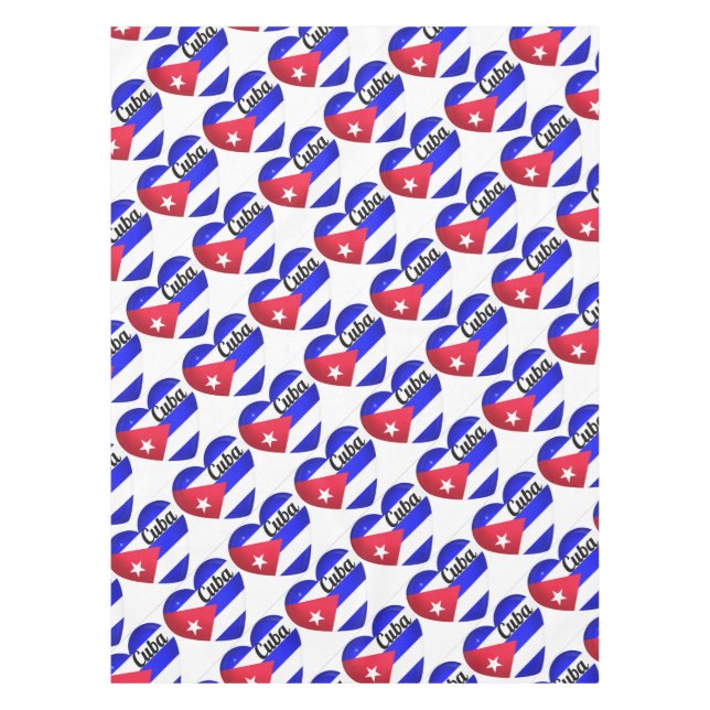 Cuba Heart Flag Tablecloth (Front)