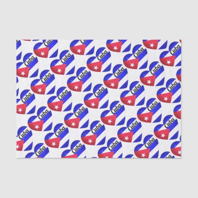 Cuba Heart Flag Tissue Paper (Front)