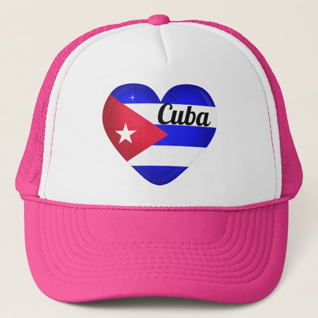 Cuba Heart Flag Trucker Hat (Front)