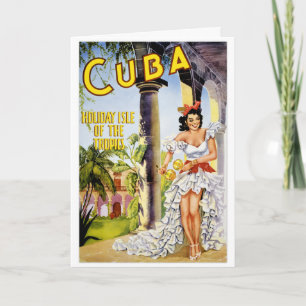 Cuba holiday isle of the tropics Vintage Poster Card