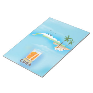 Cuba Illustrated map travel poster Notepad