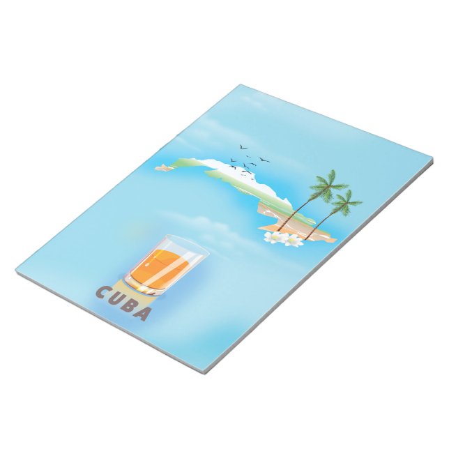 Cuba Illustrated map travel poster Notepad (Angled)