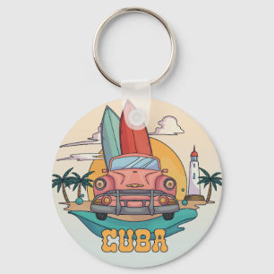 Cuba Illustration Keychain