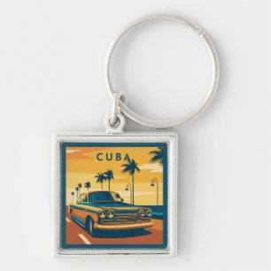 Cuba Illustration Keychain