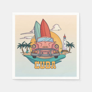 Cuba Illustration Napkin