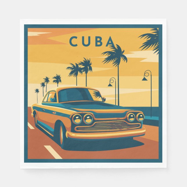 Cuba Illustration Napkin (Front)