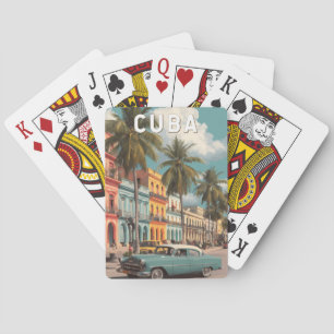 Cuba Illustration Travel Art Vintage Playing Cards